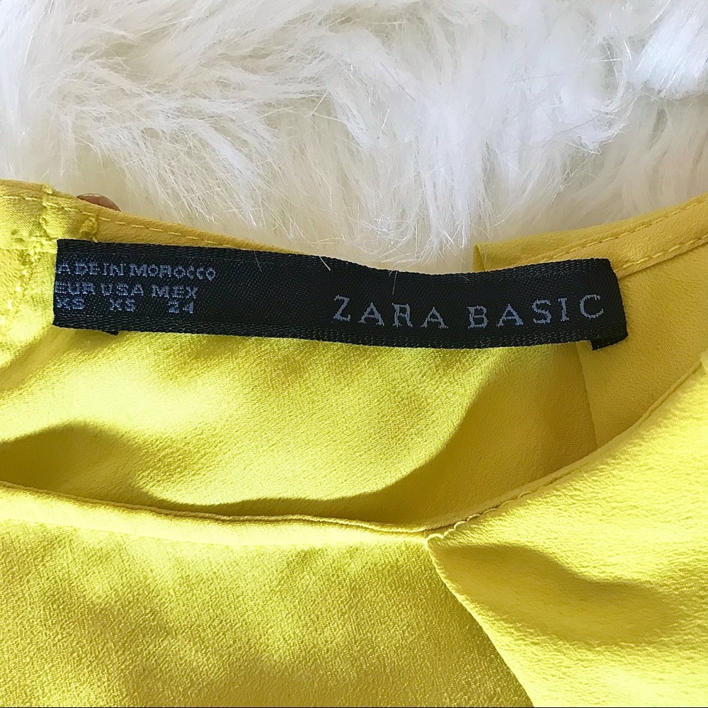 Zara Yellow Ruffle Sleeved Blouse - Picture 7 of 10